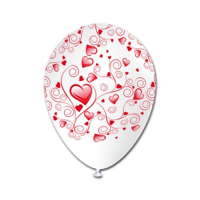 Round Stampa Cuori e Ghirigori 30cm/12" Cf 25 Pz