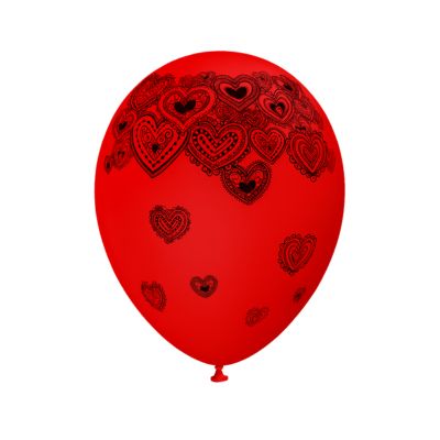 Round Stampa Cuori Ricamati 30cm/12" Cf 5 Pz