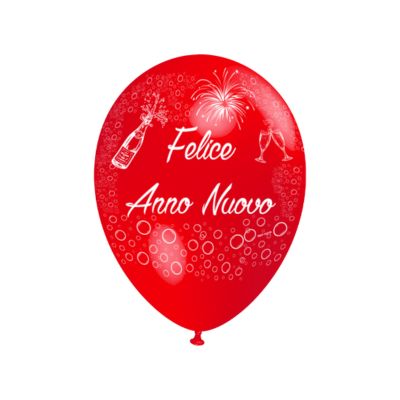 Round Stampa Felice Anno Nuovo 30cm/12" Cf 100 Pz