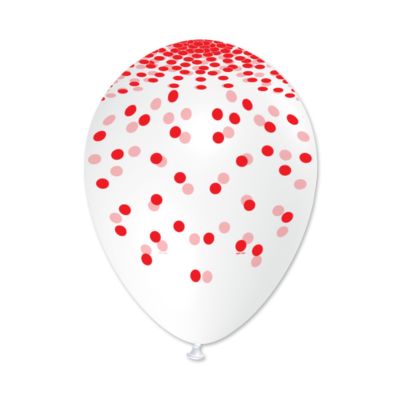 Round Stampa Rossa Confetti  30cm/12" Cf 100 Pz