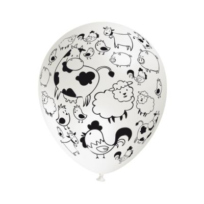 Round Stampa Animali Fattoria 30cm/12" Cf 25 Pz