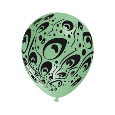 Round Stampa Piume Pavone 30cm/12" Cf 100 Pz