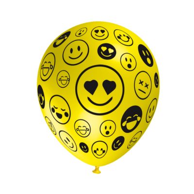 Round Stampa Emoticons 30cm/12" Cf 25 Pz
