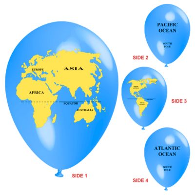 Round Stampa Mappamondo 30cm/12" Cf 100 Pz