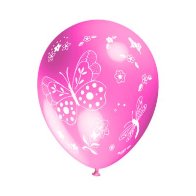 Round Stampa Fiori e Farfalle 30cm/12" Cf 25 Pz
