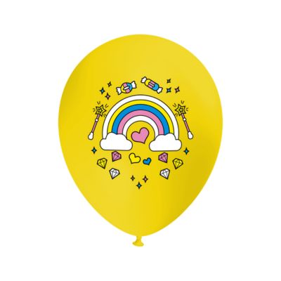 Round Stampa Arcobaleno e Caramelle 30cm/12" Cf 100 Pz