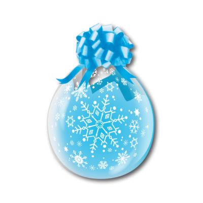 Palloncino Regali Stampa Fiocchi di Neve 45cm/18" Cf 10 Pz