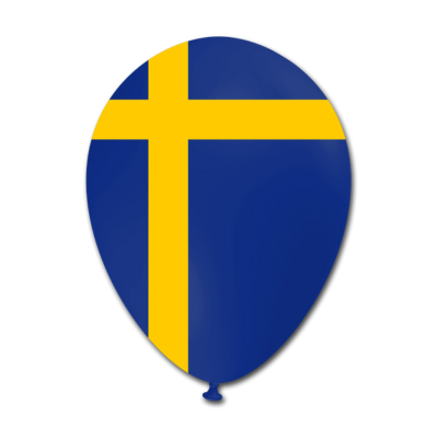 Round Stampa TPR Bandiera Svezia 30cm/12" Cf 100 Pz