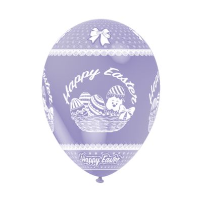 Round Stampa TPR Happy Easter 30cm/12" Cf 100 Pz