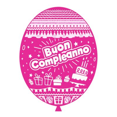 Round Stampa TPR Buon Compleanno 30cm/12" Cf 100 Pz