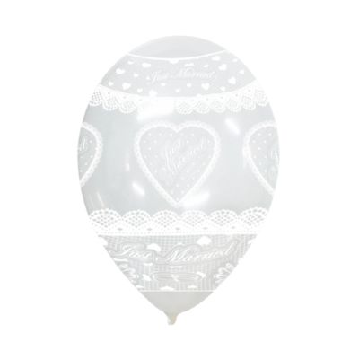 Round Stampa TPR Just Married 30cm/12" Cf 100 Pz