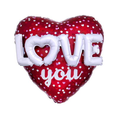 Mylar Cuore Multi-Balloon "Love You" 91cm/36"