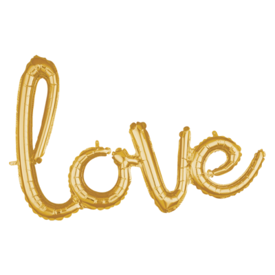 Mylar Scritta Corsivo Love Oro 78cm/31"