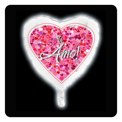 Mylar Ti Amo Cuoricini con Led  63cm/25"