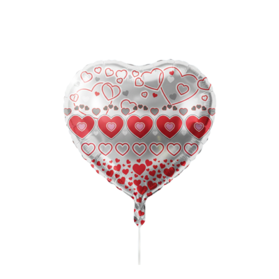 Mylar Cuore e Cuoricini Argento 45cm/18"