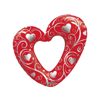 Mylar Cuore Aperto Decorato 105cm/42"