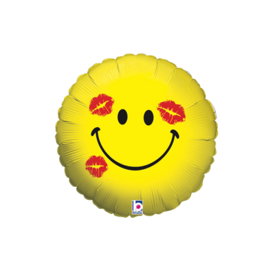 Mylar Tondo Smiley Baci 45cm/18"
