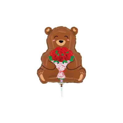 Mylar Orsetto con Rose 36m/14" Cf 10 Pz