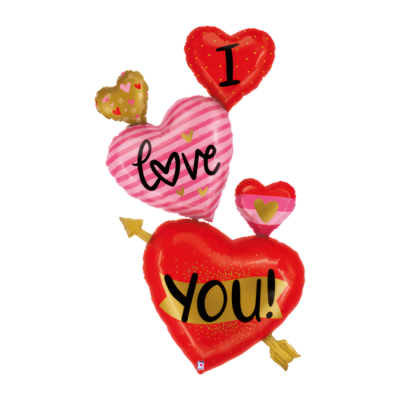 Mylar Cuori e Cuoricini I Love You 193cm/76"