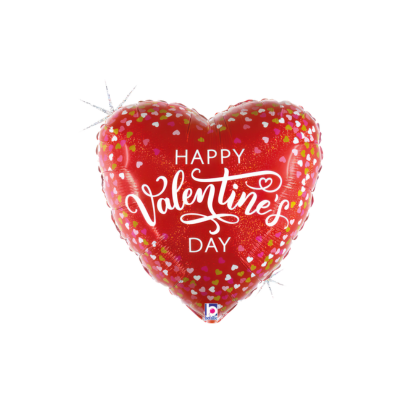 Mylar Cuore "Happy Valentine's Day" 45cm/18"