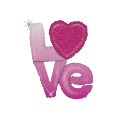 Mylar Love Rosa Olografico 115cm/46"