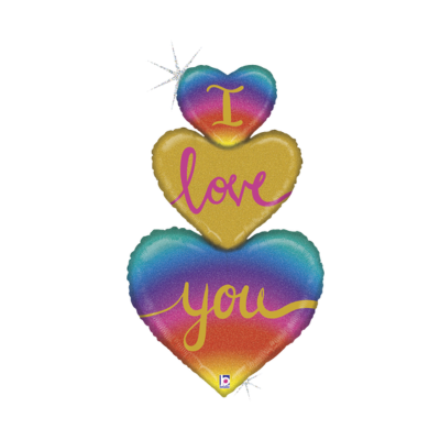 Mylar Trio Cuori I Love You 100cm/40"