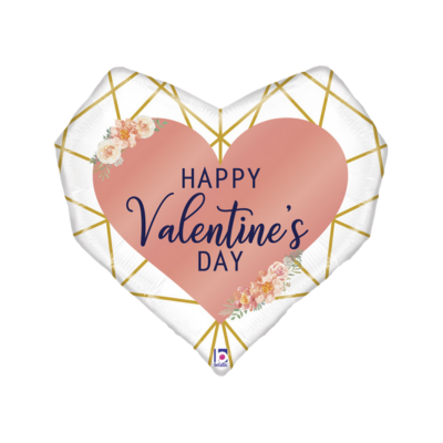 Mylar Cuore Diamond Happy Valentine's Day 73cm/29"