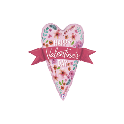 Mylar Cuore Banner Watercolor Happy Valentine's Day 73cm/29"
