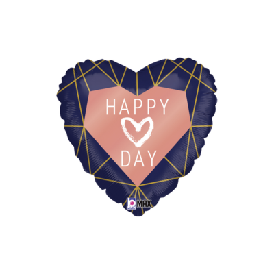 Mylar Cuore "Happy (Heart) Day" 45cm/18"