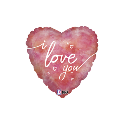 Mylar Cuore Watercolor "I Love You" 45cm/18"