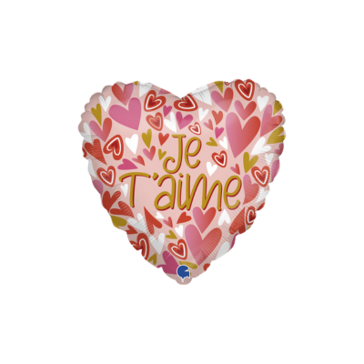 Mylar Cuore Je T'aime 45cm/18"