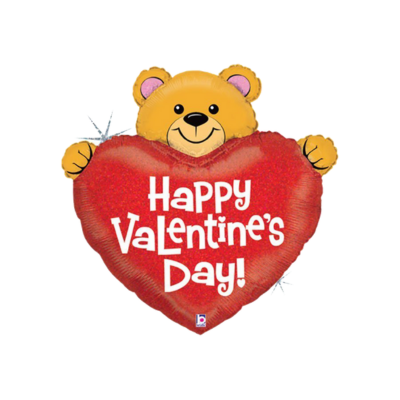 Mylar Cuore e Orsetto Happy Valentine's Day 93cm/37"
