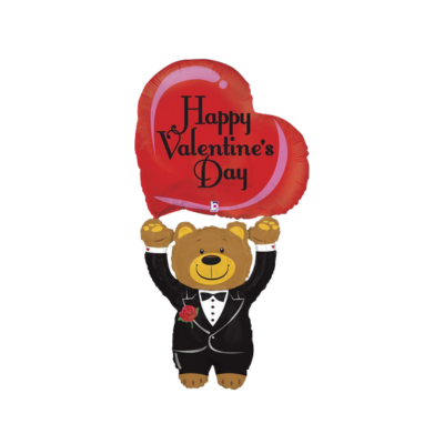 Mylar Orsetto Elegante con Cuore Happy Valentine's Day 150cn/60"