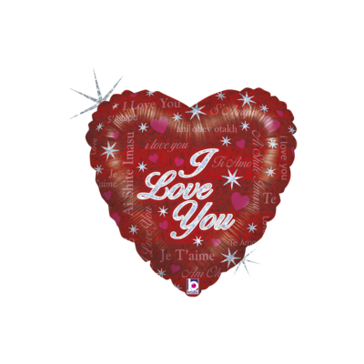 Mylar Cuore Olografico "I Love You" 45cm/18"